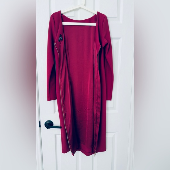 Marciano Long Sleeve Magenta Dress - Picture 4 of 15